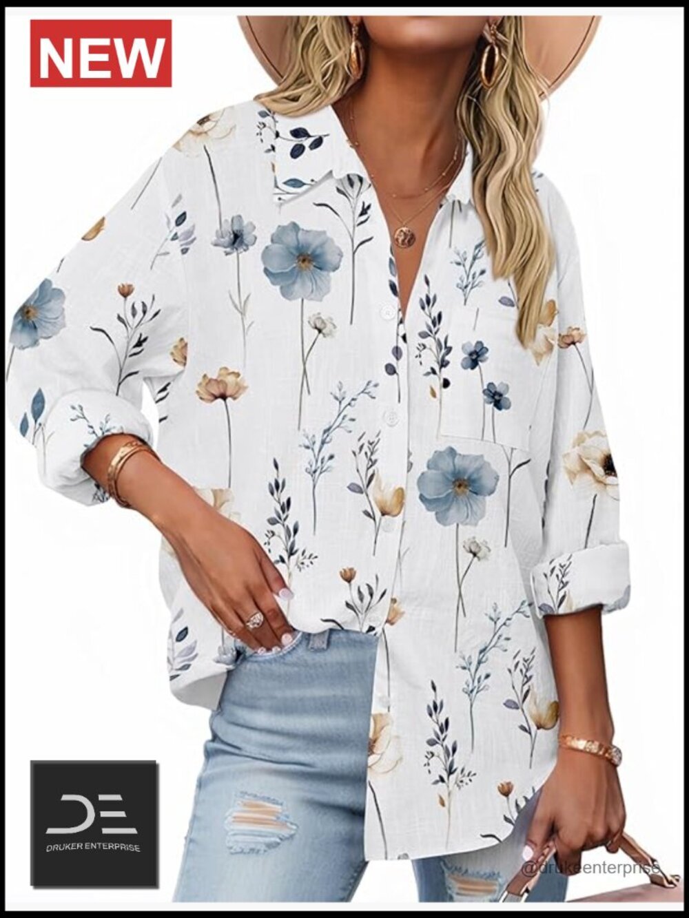 Button Down Shirt Long Sleeve Cotton Gauze Blouse